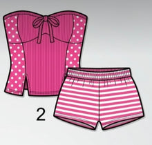Load image into Gallery viewer, polka stripe swim set
